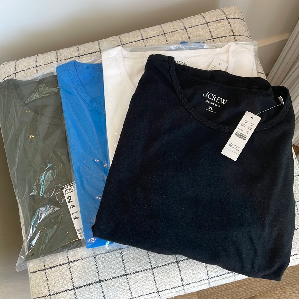 All 4 J. Crew slim fit SLUB organic T-shirts (all 4 together)